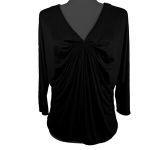 Vtge August Silk Dohlman 3/4 Sleeve center scrunch draped top GVC sz Xl